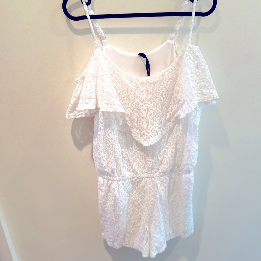 White off the shoulder romper